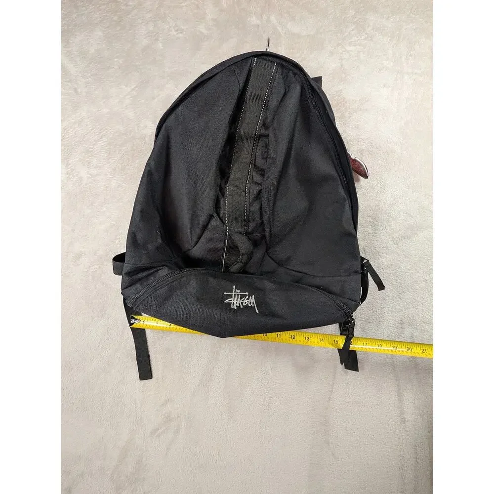 90s Y2K Vintage Stussy Black Backpack Clam Shell Skatewear Skate Unique - Picture 3 of 12